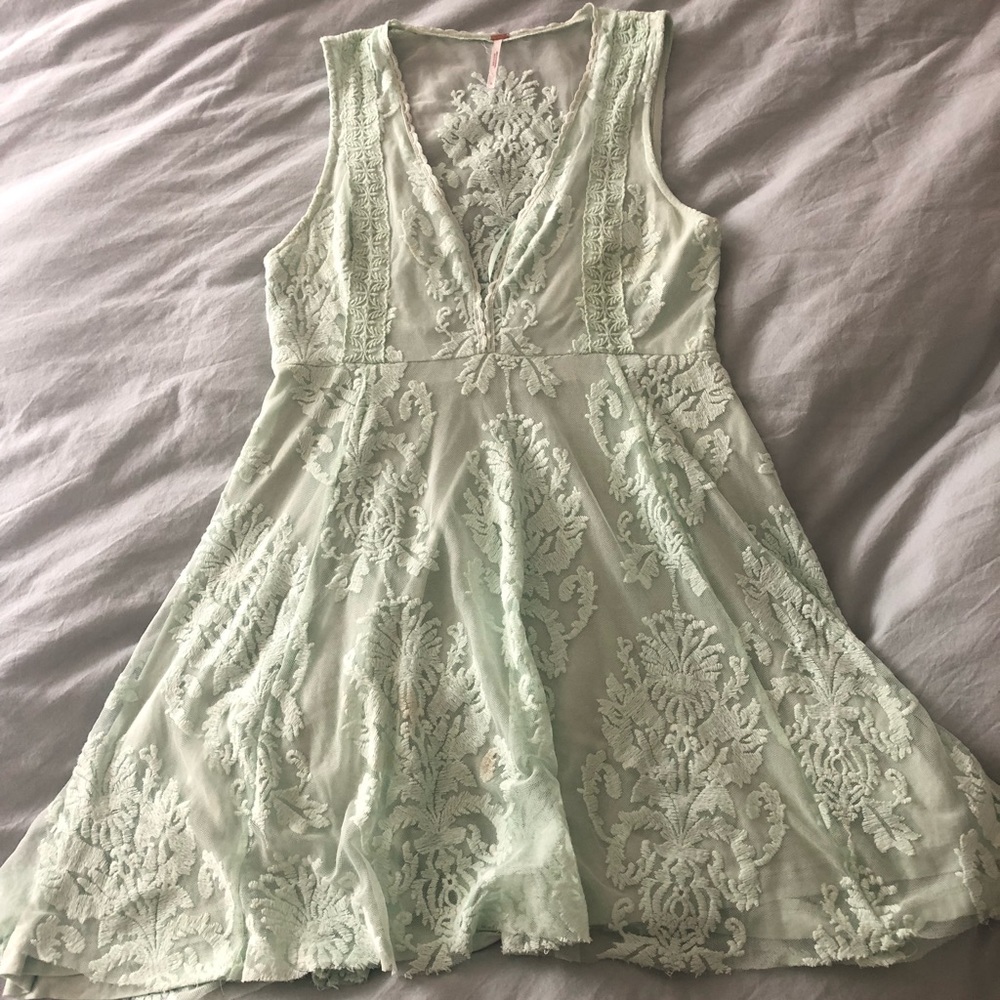 Free people mint lace dress